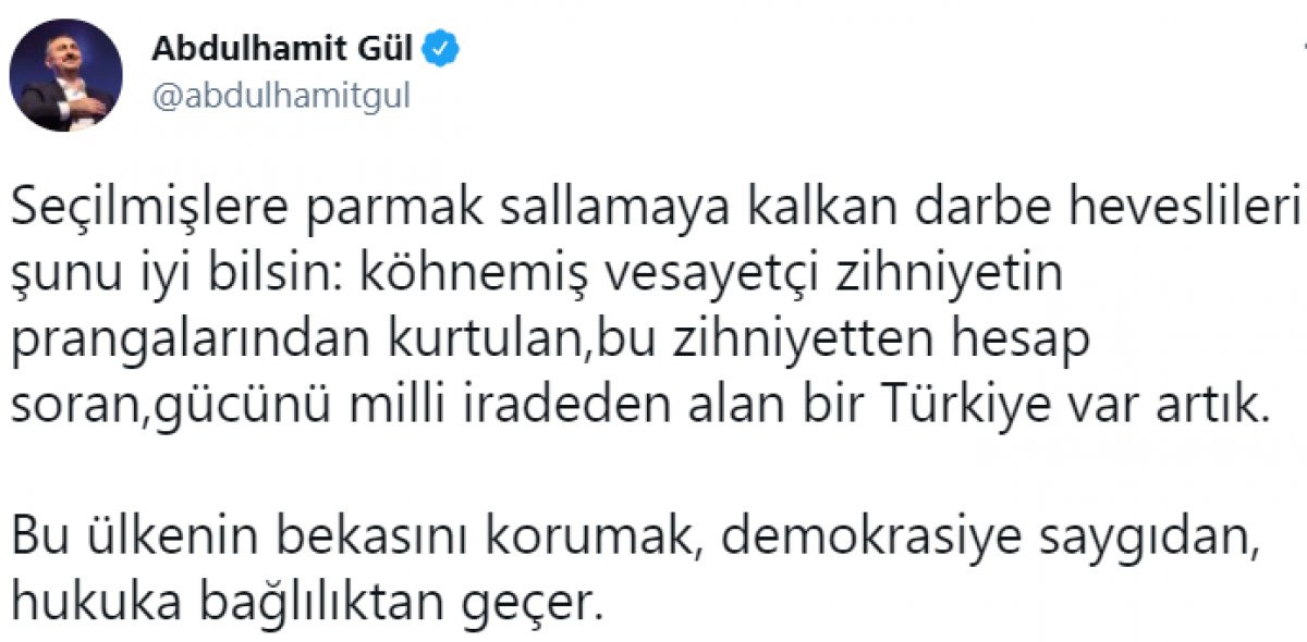 Abdulhamit Gül: Gücünü milli iradeden alan bir Türkiye var