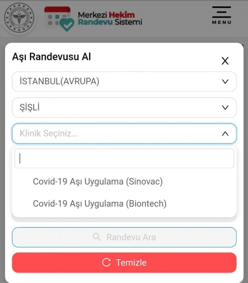 Randevuyla aşı tercihi: Aşı seçimi nasıl yapılır? MHRS aşı seçme ekranı..