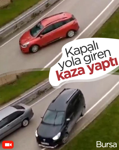 Bursa'da yağ dökülen yolda otomobiller birbirine girdi