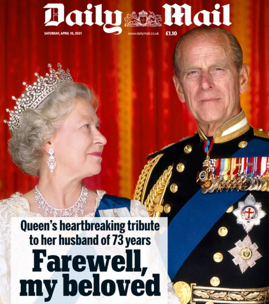 Prince Philip's death #1 in the British press