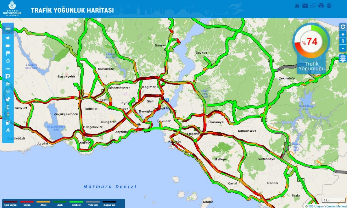 İstanbul'da trafik yoğunluğu