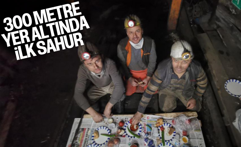 Zonguldaklı madencilerin yer altında ilk sahuru
