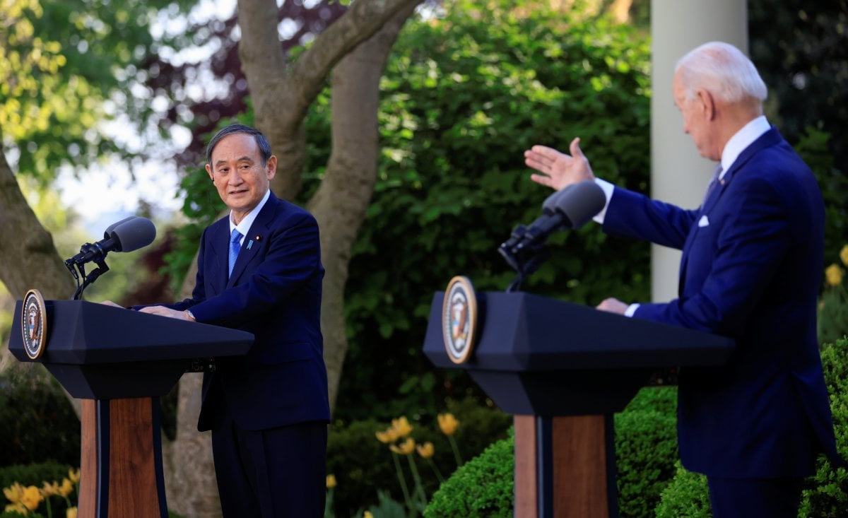 Biden had his first face-to-face meeting with Japanese Prime Minister Yoshihide #2