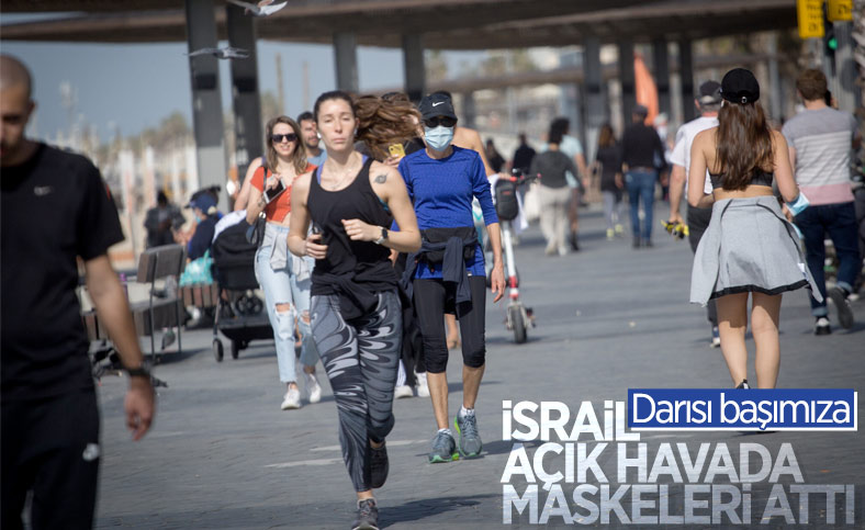 İsrail'de açık havada maske zorunluluğu kaldırıldı