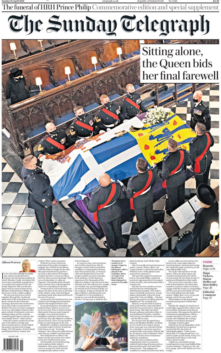 Burial of Prince Philip #3 in the British press