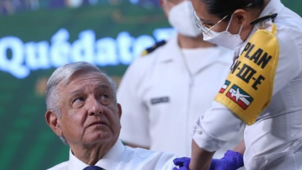 Mexican President Obrador receives AstraZeneca vaccine