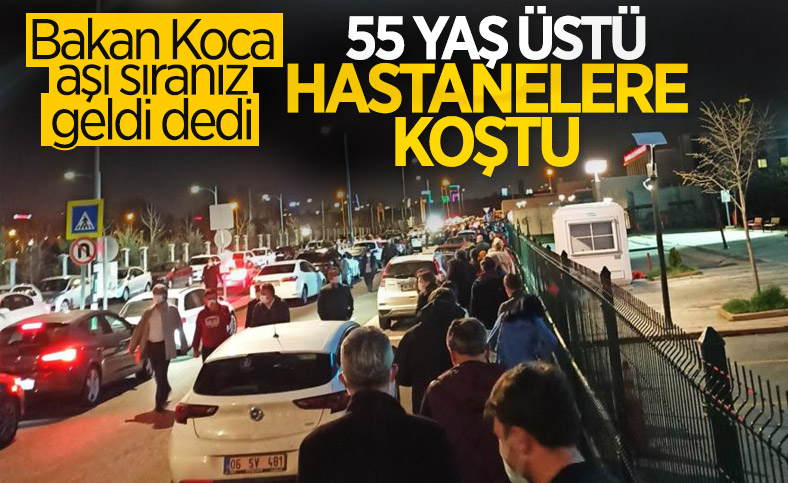 Ankara'da iftar sonrası, 55 yaş üstü aşı sırasına girdi