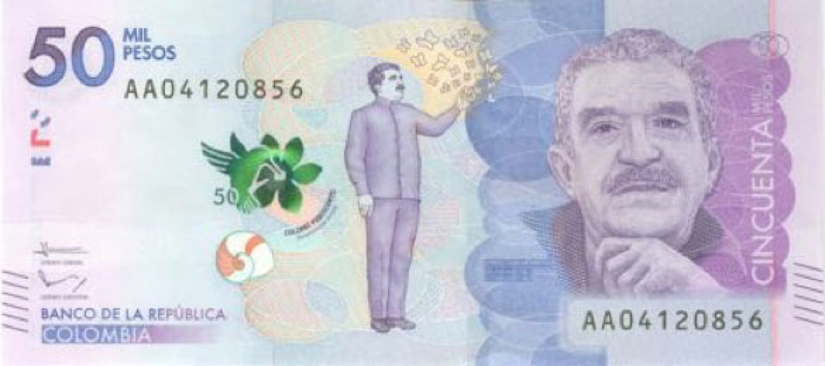 Gabriel García Márquez'in yüzü banknotlarda kullanılıyor