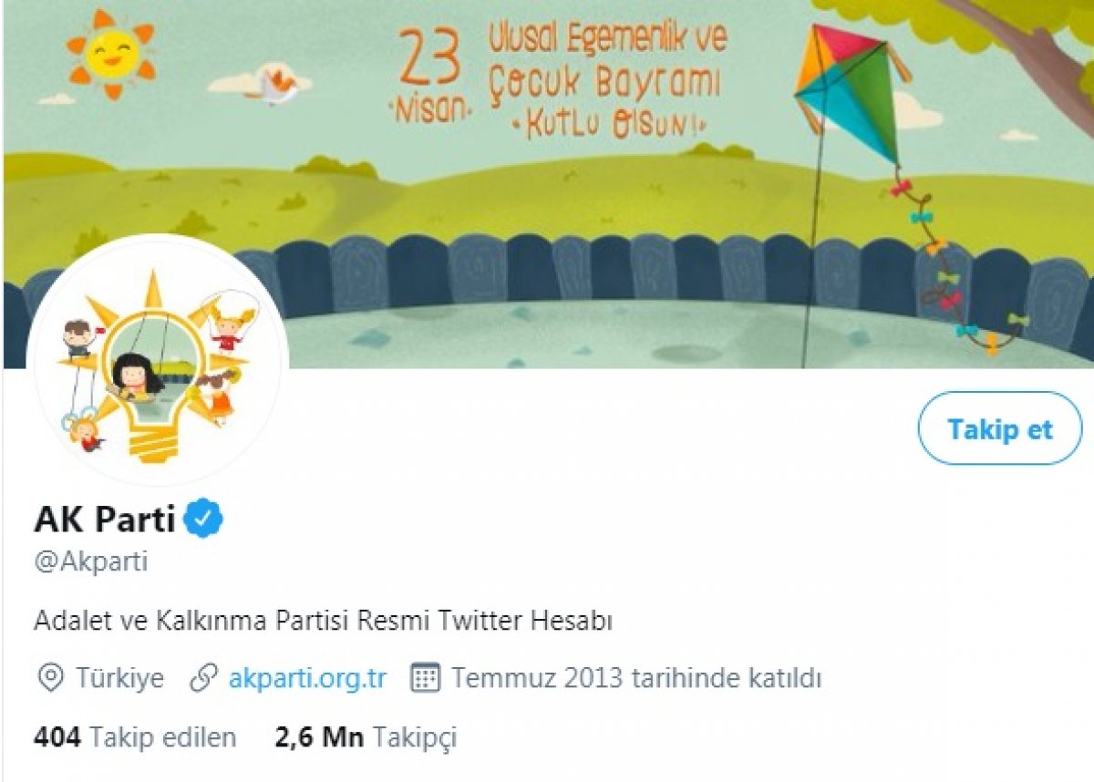 AK Parti’nin sosyal medya hesaplarında 23 Nisan logosu değişimi