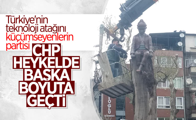 CHP’li Gemlik Belediyesi’nden Keloğlan heykeli 