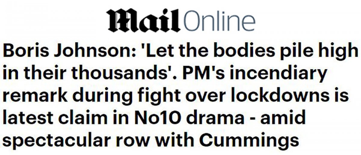The allegation that Boris Johnson preferred the piling up of bodies instead of quarantine #2