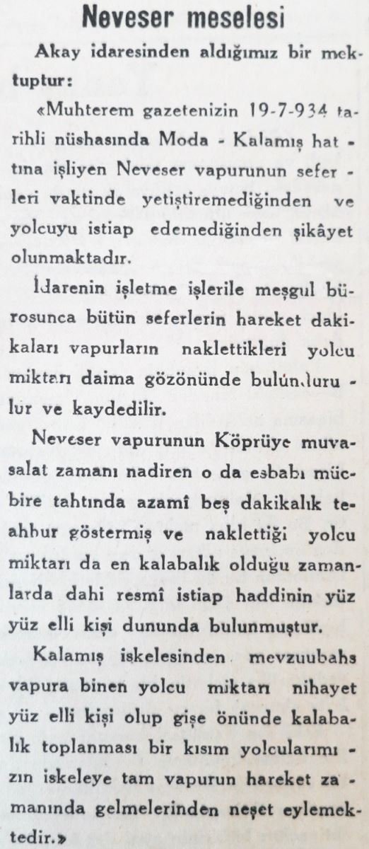 Ziya Osman Saba'ya en güzel öyküleri yazdıran Neveser vapuru