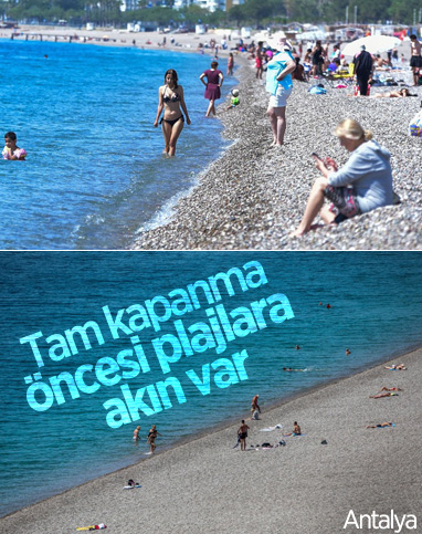 Antalya'da Konyaaltı sahili doldu