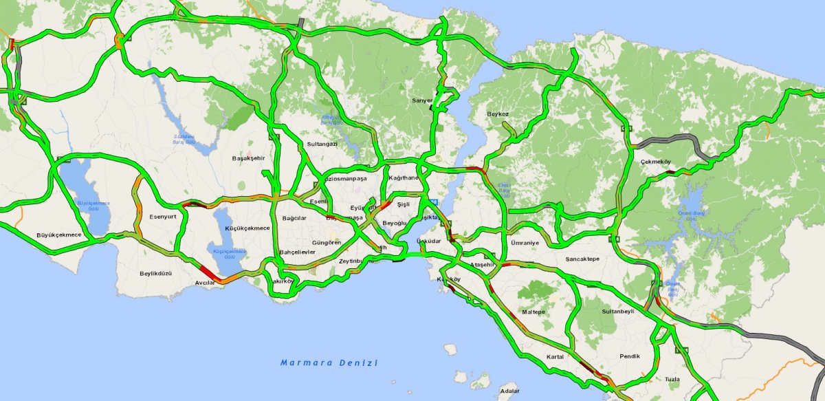 İstanbul'da trafik yoğunluğu azaldı