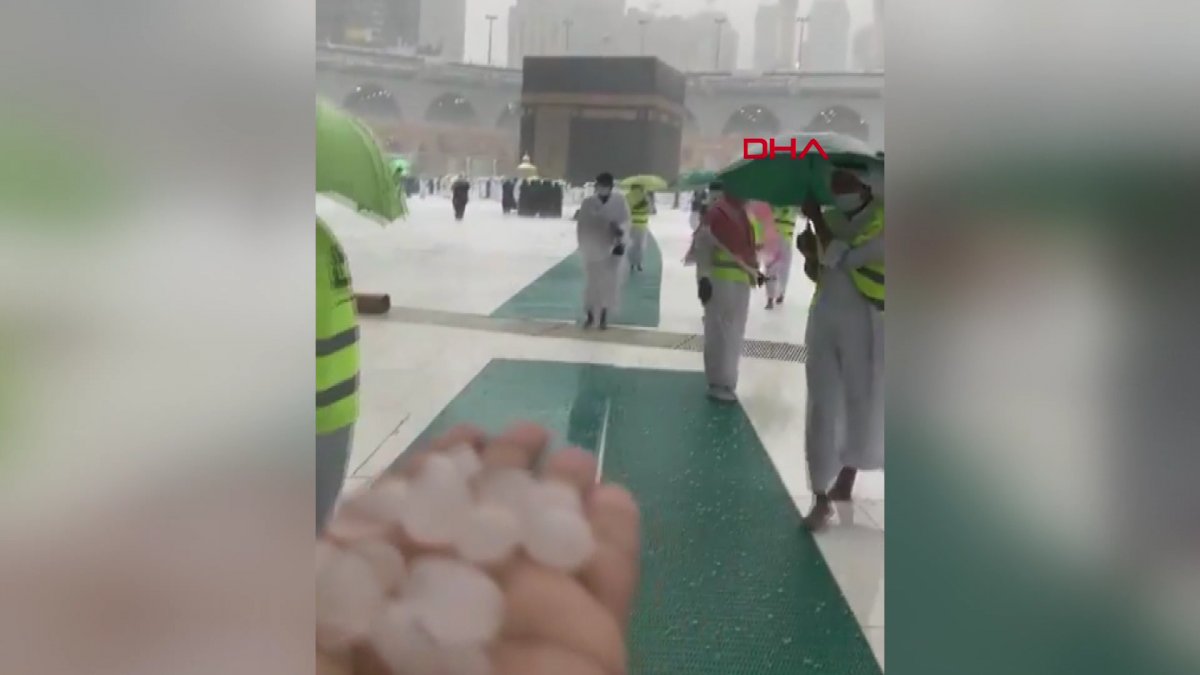 Hail the size of walnuts rained in the holy land of Mecca #2