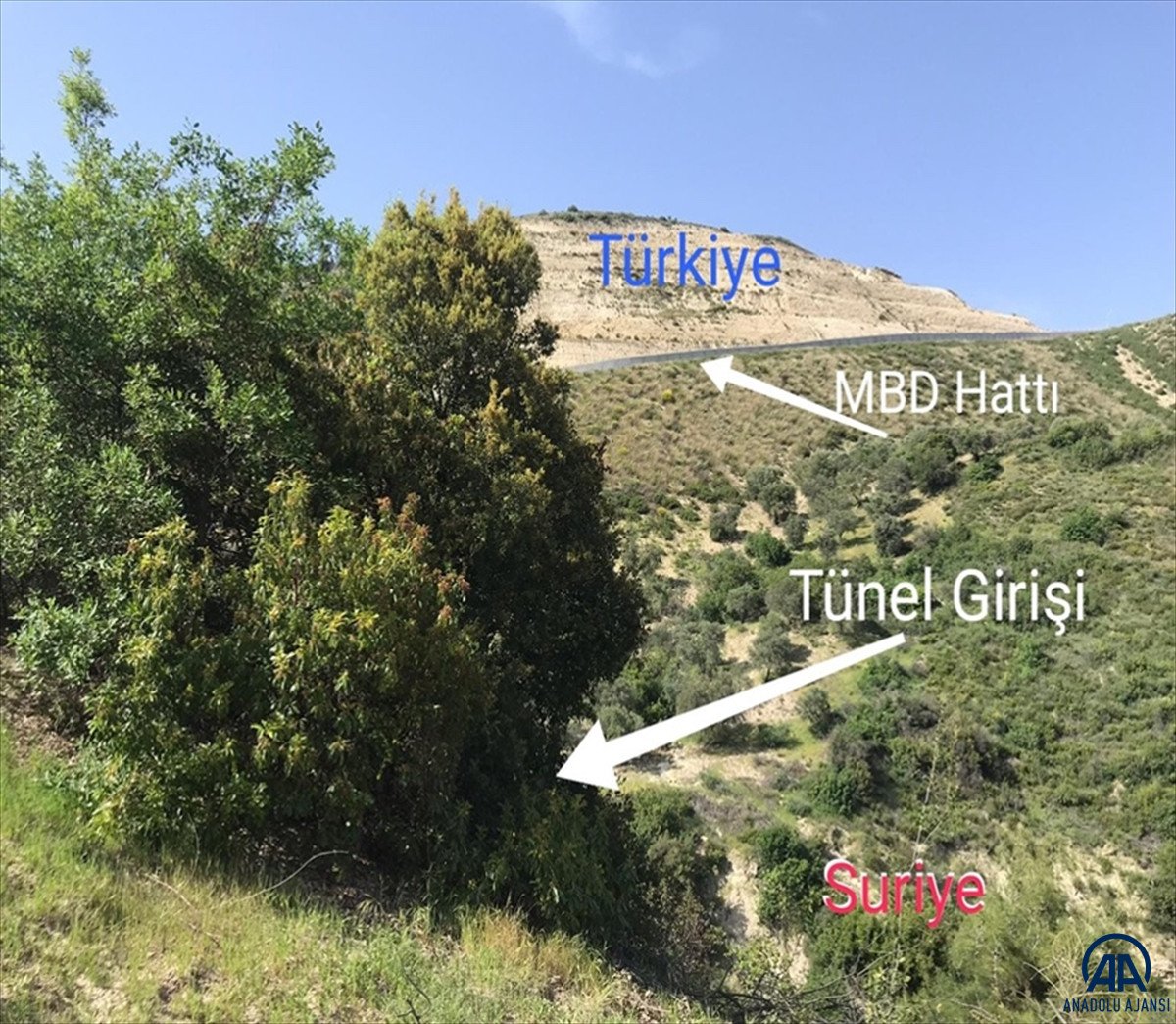 Suriye'den Türkiye istikametine kazılan tünel kullanılamaz hale getirildi