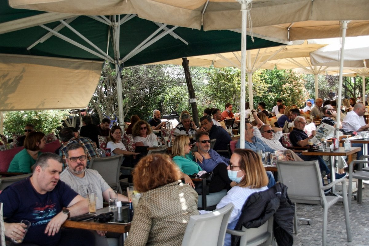 Outdoors of restaurants and cafes opened in Greece #4