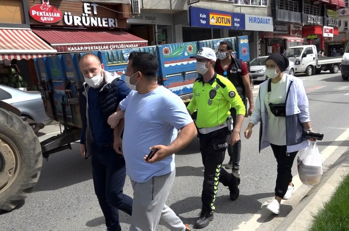 Sakarya'da ceza yiyen karı-koca polise bağırarak, bela okudu