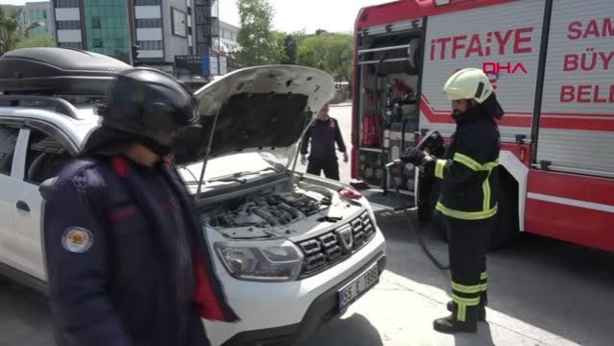 Samsun'da seyir halindeki cip alev aldı