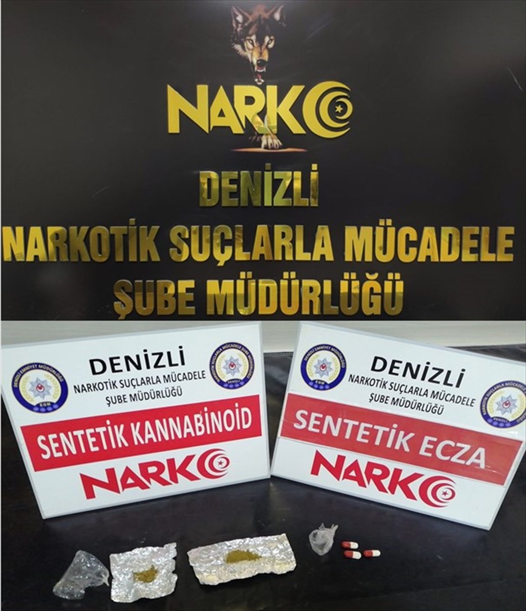 Denizli’de 7 bin 480 kullanımlık sentetik uyuşturucu ele geçirildi