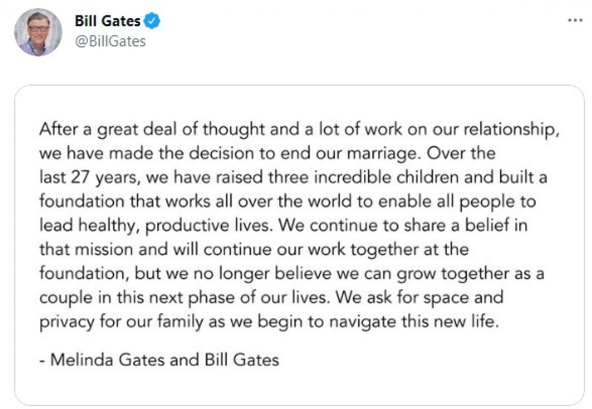 Bill Gates ve Melinda Gates boşanıyor #1