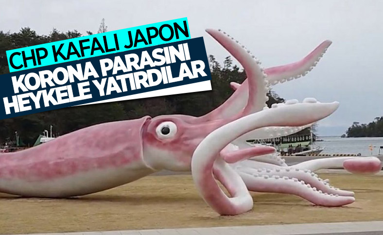 Japonya'da koronavirüs yardım ödeneğiyle kalamar heykeli yaptılar