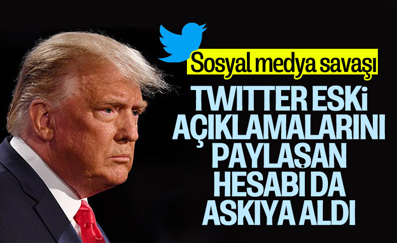 Twitter, Trump'ın açıklamalarını yayınlayan hesabı askıya aldı