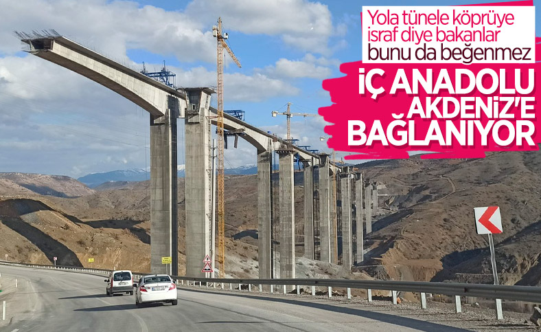 Türkiye'nin en yüksek ayaklı Eğiste Viyadüğü'nde çalışmalar sürüyor