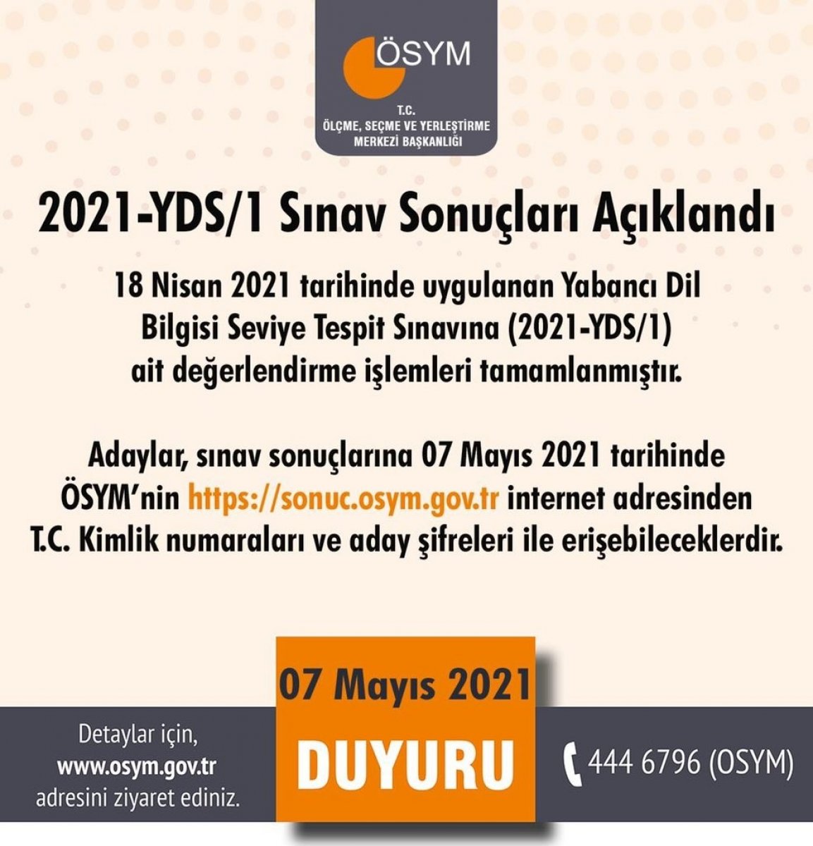 YDS 2021 sonuçları açıklandı: YDS/1 sonuç sorgulama ekranı #1