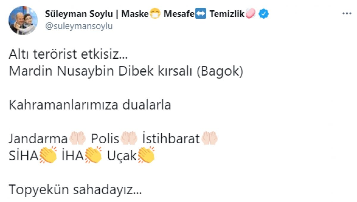 Süleyman Soylu: Mardin de 6 terörist öldürüldü #1
