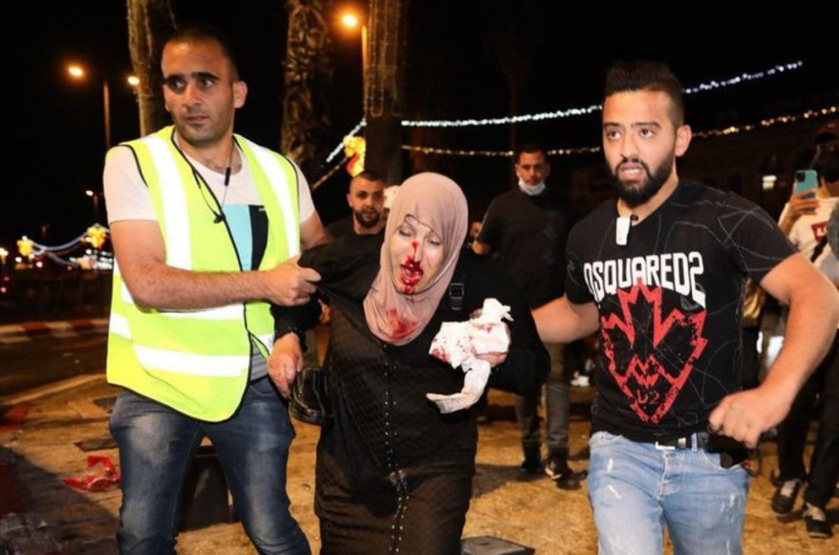 Israeli police attack Palestinians again at East Jerusalem's Damascus Gate #7