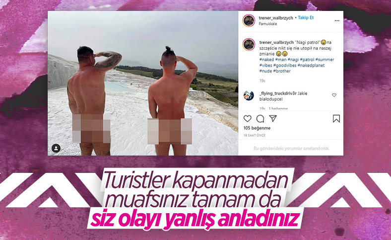 Pamukkale'de 2 turist çıplak fotoğraf çektirdi