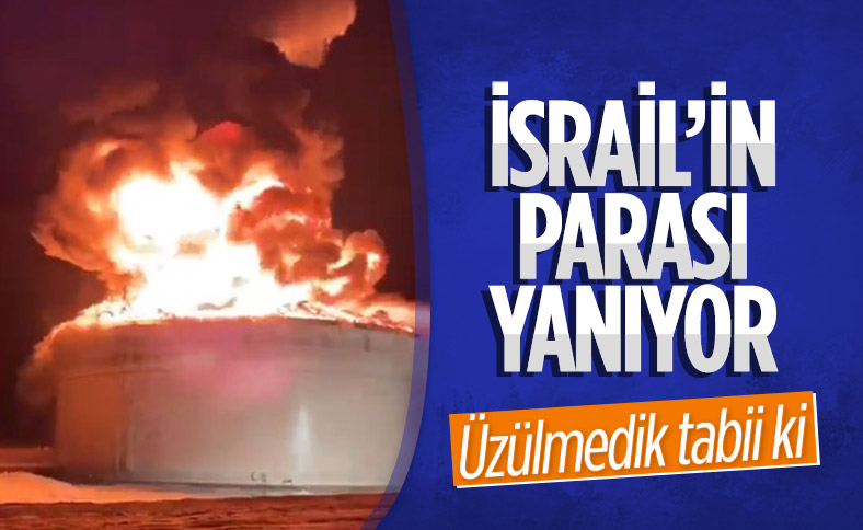 İsrail petrol boru hattına ait petrol tankında yangın