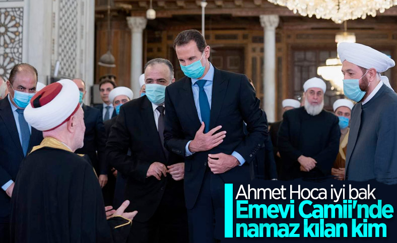 Esad, Ramazan Bayramı namazını Emevi Camii'nde kıldı