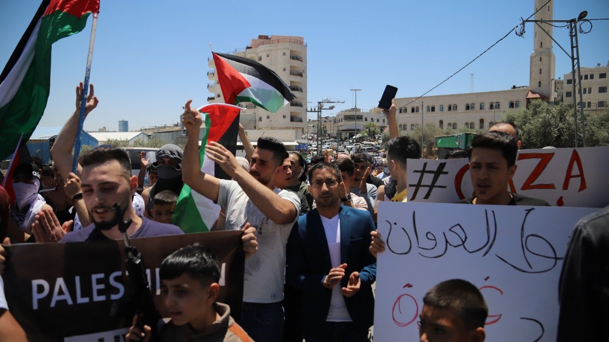Intervention in the demonstration of Palestinians in Hebron