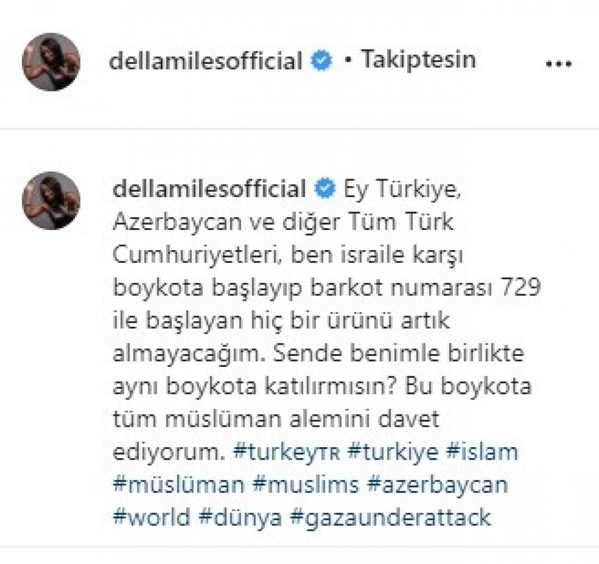 ABD’li şarkıcı Della Miles, İsrail mallarının boykot edilmesini önerdi  #2