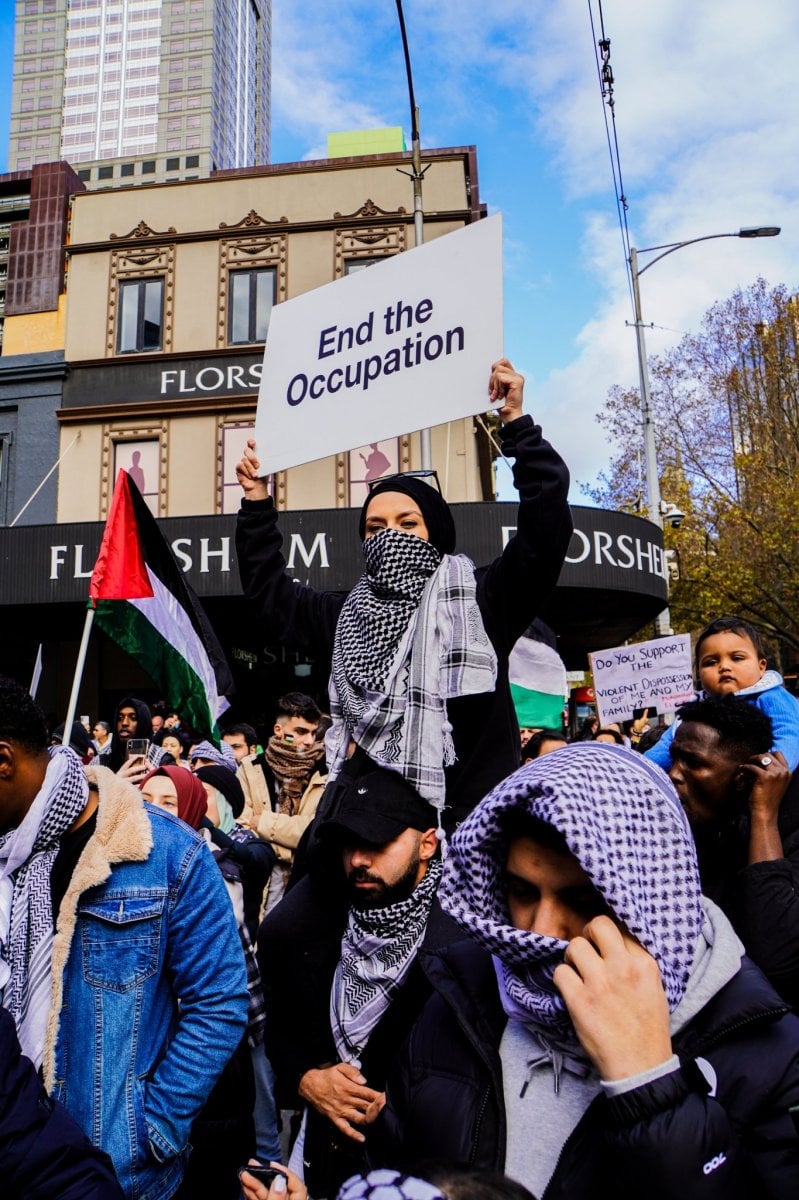 Avustralya da binlerce kişi Filistinliler için toplandı #4