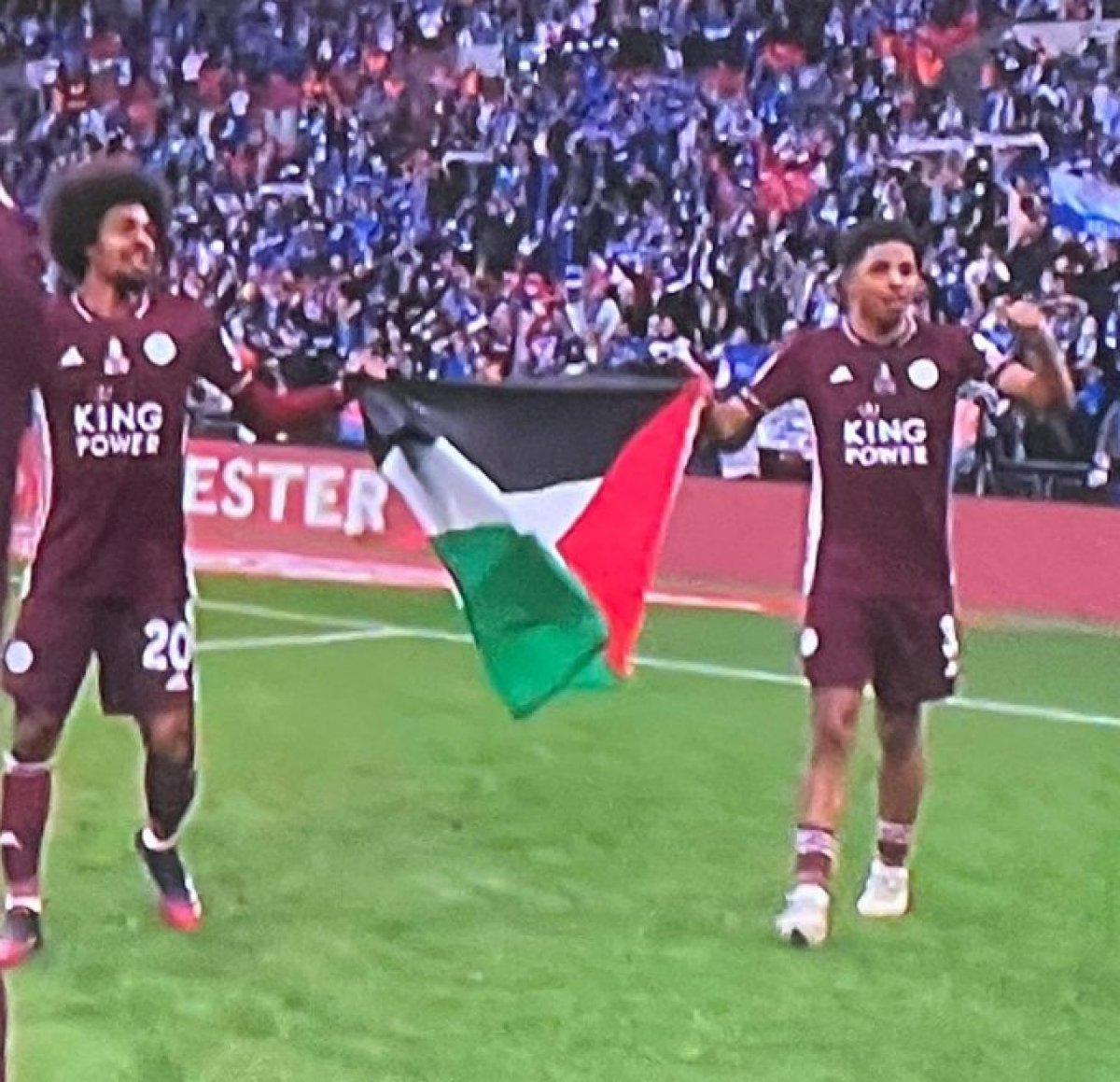 Celebration with Palestinian flag from Leicester City #2