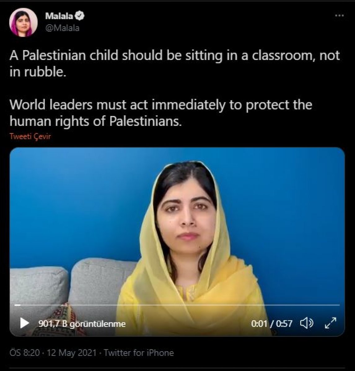 Malala's call to world leaders for Palestine #2