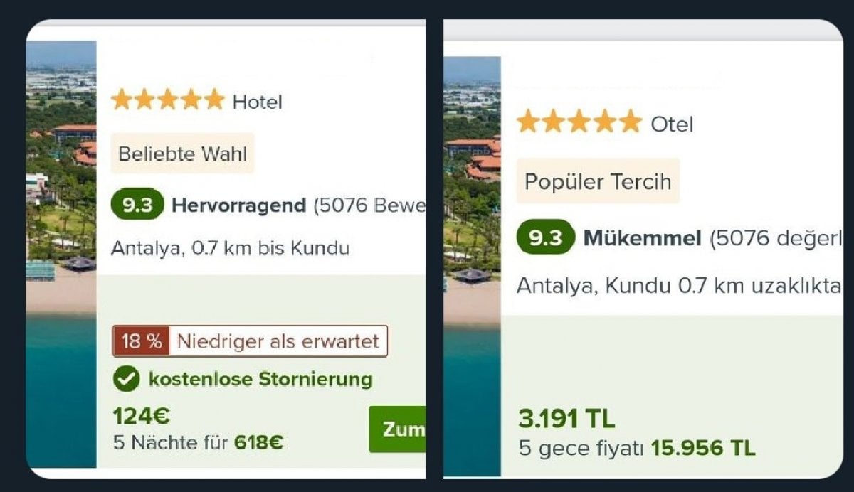 Türkiye de yabancı turiste yerli turistten daha ucuza otel fiyatı veriliyor #1
