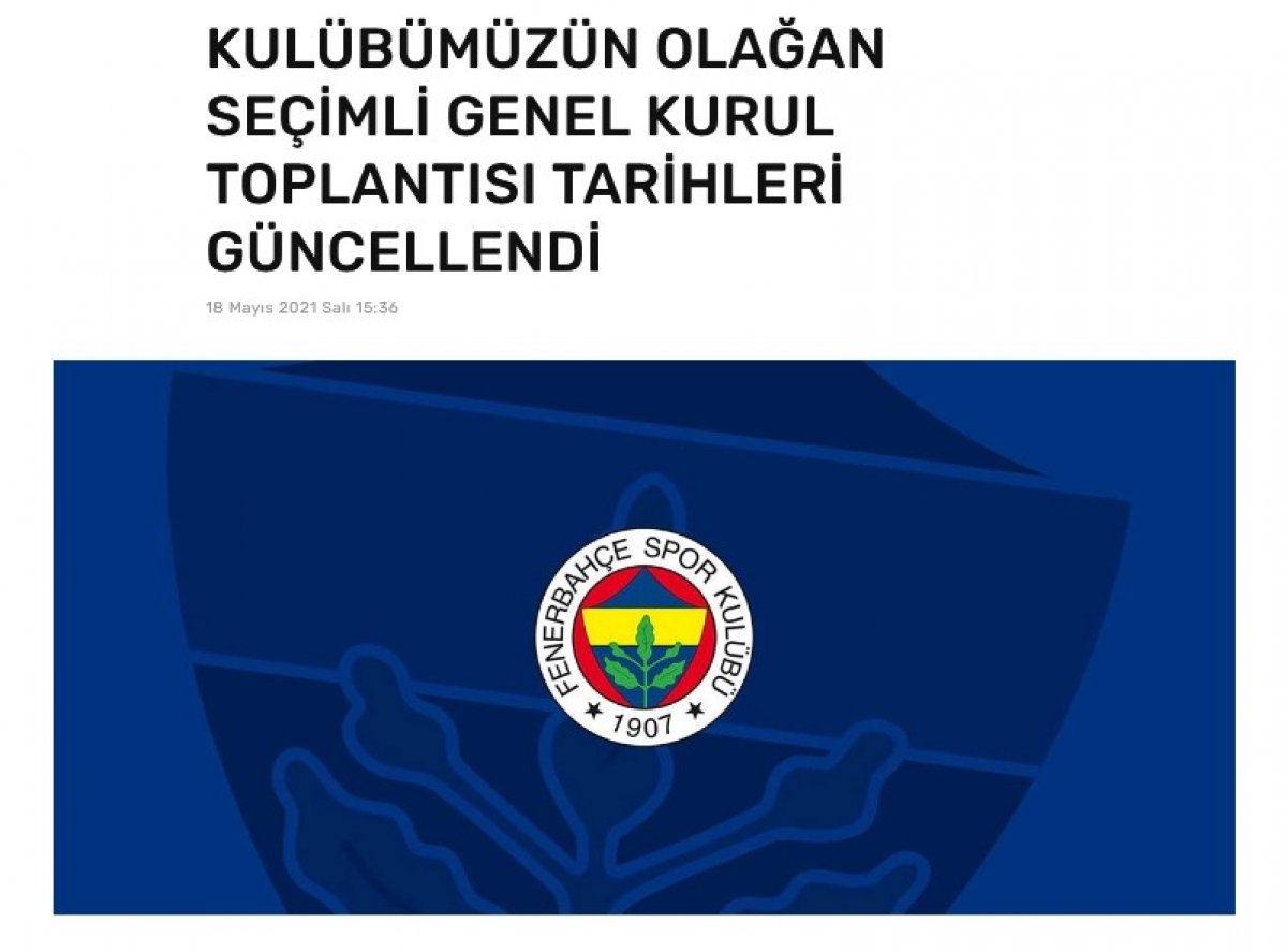 Fenerbahçe de seçim tarihi belli oldu #2
