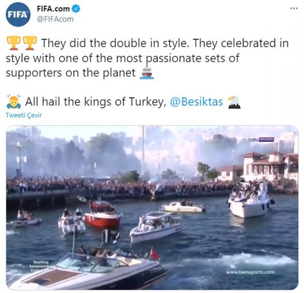 FIFA dan Beşiktaş a övgü: Kralı selamlayın #1