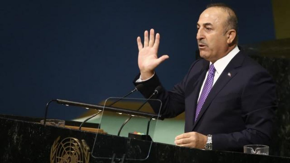 Mevlüt Çavuşoğlu, BM Genel Kurulu na İsrail in işgal haritasını gösterdi #2
