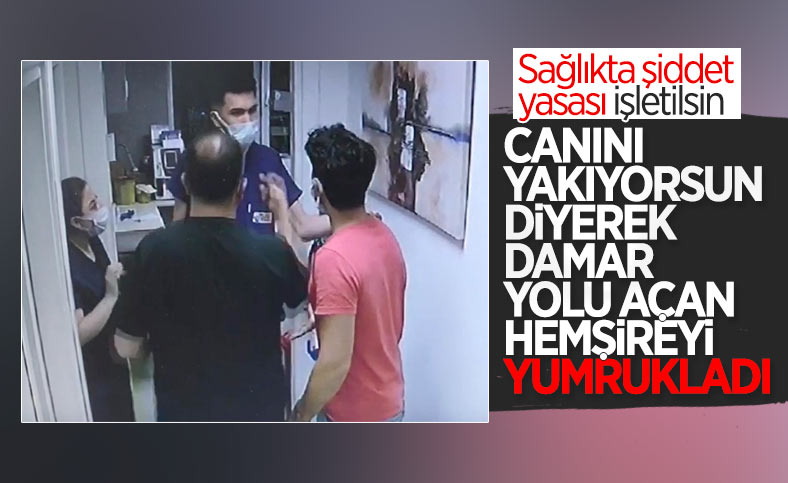 Kocaeli’de damar yolu açan hemşireye yumruk attı