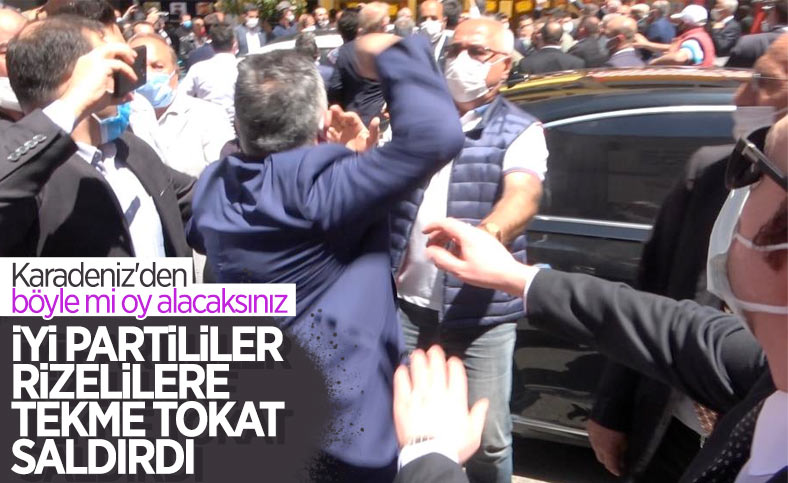 İyi Parti heyeti Rize'de esnafı yumrukladı