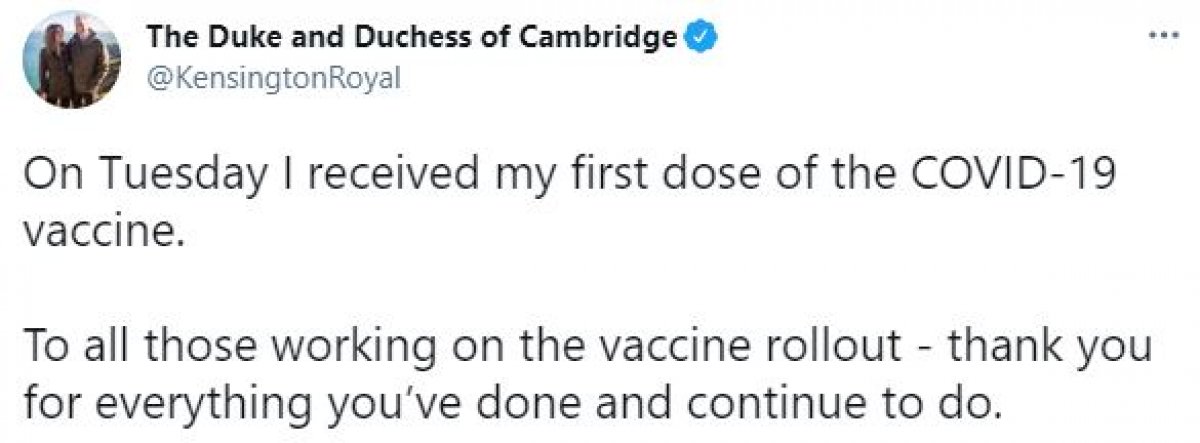 Prens William, koronavirüs aşısının ilk dozunu yaptırdı #2