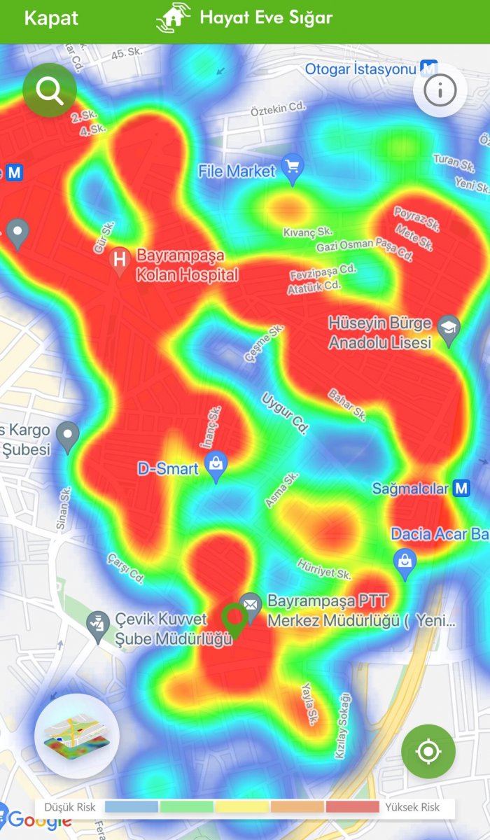 İstanbul maviye döndü: İlçelere göre koronavirüs risk haritası #9