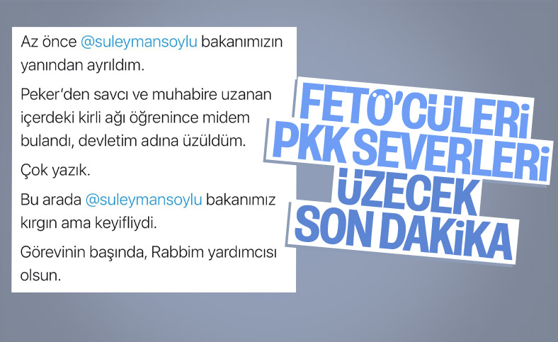 Şamil Tayyar: Süleyman Soylu görevinin başında