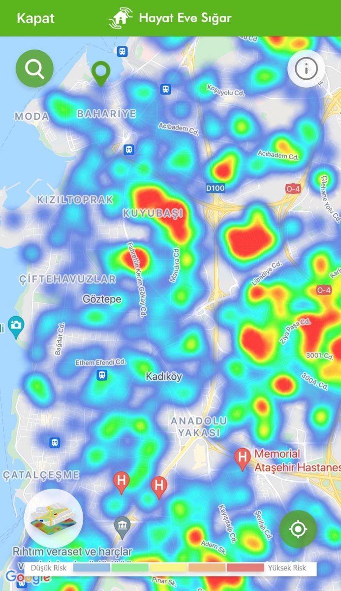 İstanbul maviye döndü: İlçelere göre koronavirüs risk haritası #23