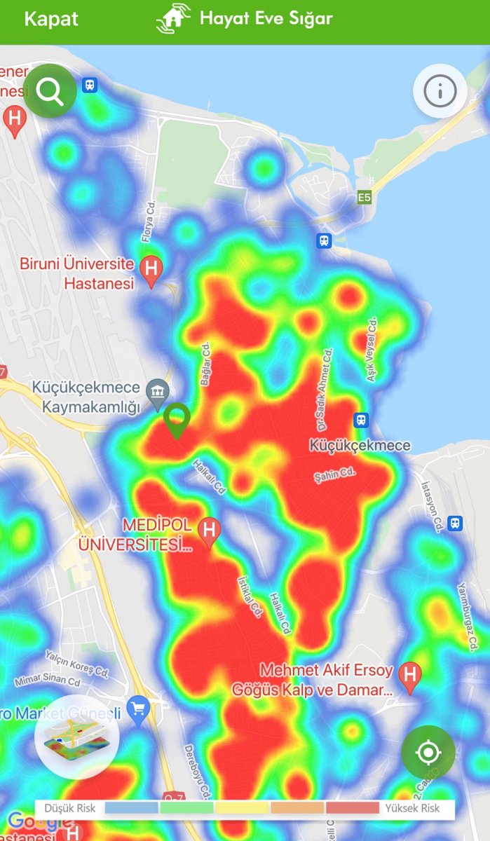 İstanbul maviye döndü: İlçelere göre koronavirüs risk haritası #26